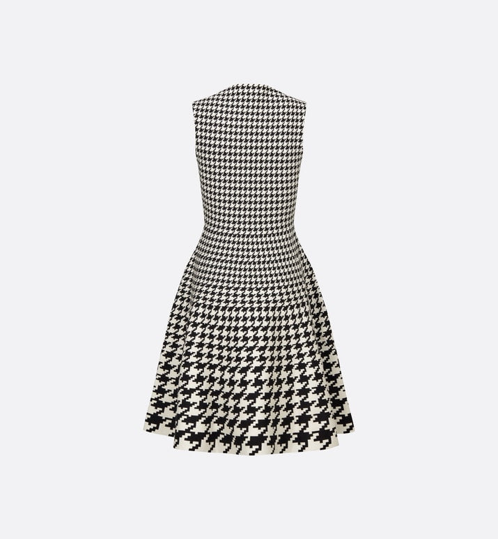 Mid-Length Dress • Black and White Houndstooth Technical Cotton Jacquard