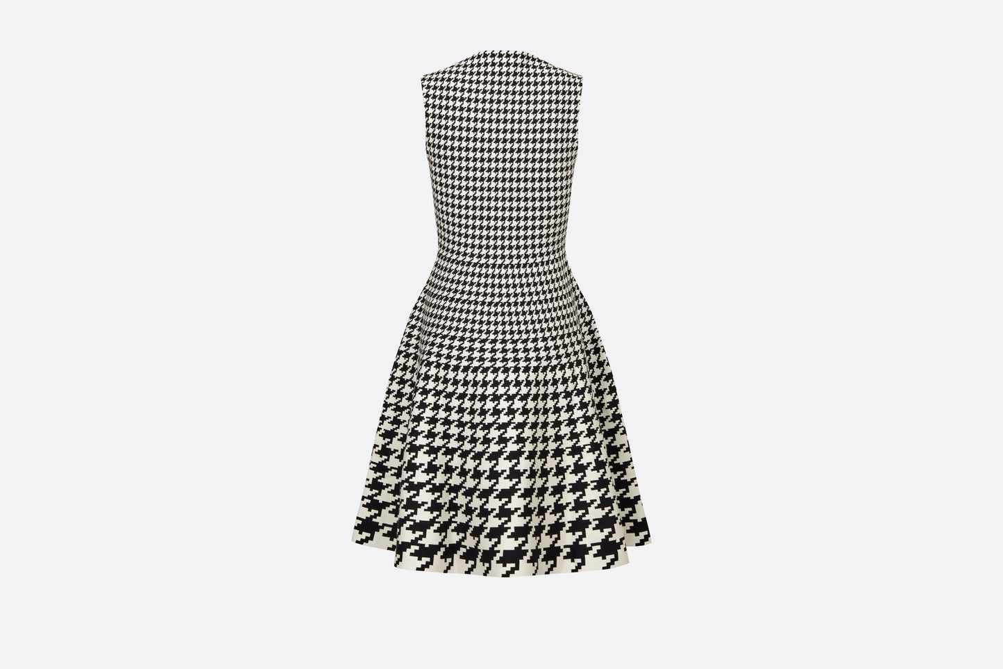 Mid-Length Dress • Black and White Houndstooth Technical Cotton Jacquard