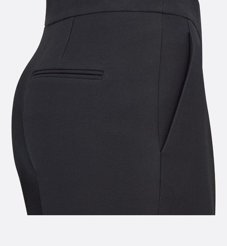 Straight-Cut Pants • Black Wool and Silk