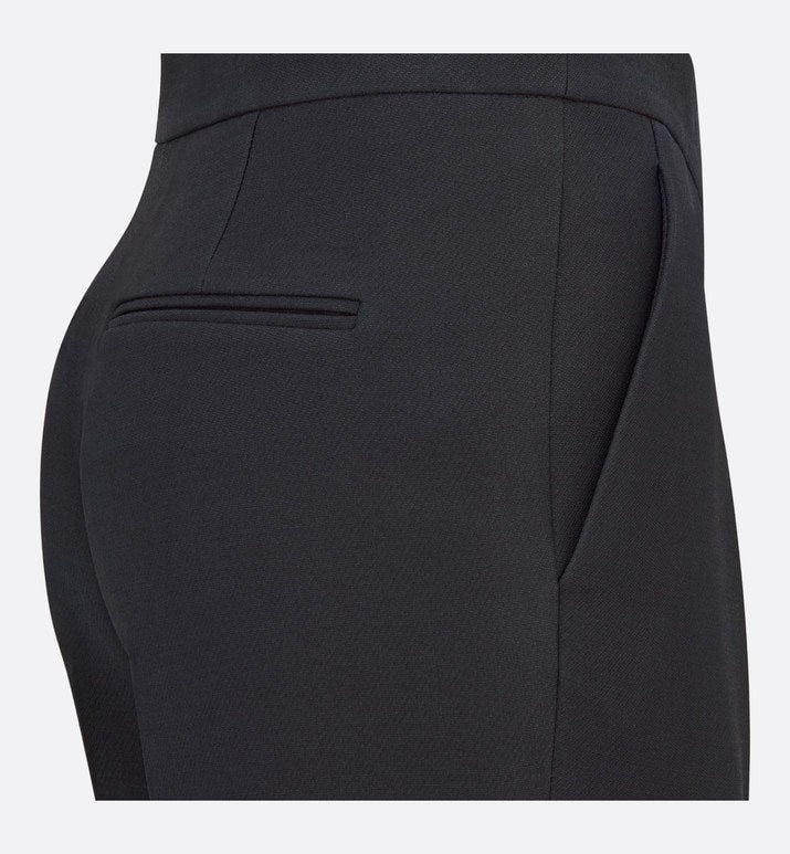 Straight-Cut Pants • Black Wool and Silk