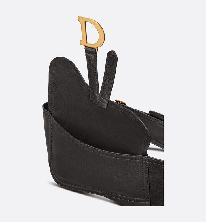 Saddle Belt • Black Smooth Calfskin, 13.5 CM