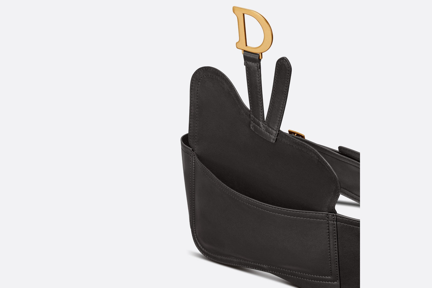 Saddle Belt • Black Smooth Calfskin, 13.5 CM