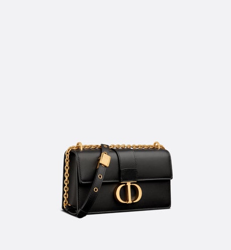 30 Montaigne East-West Bag with Chain • Black Calfskin