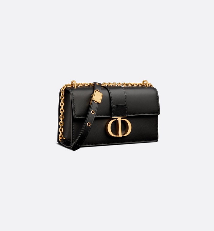30 Montaigne East-West Bag with Chain • Black Calfskin