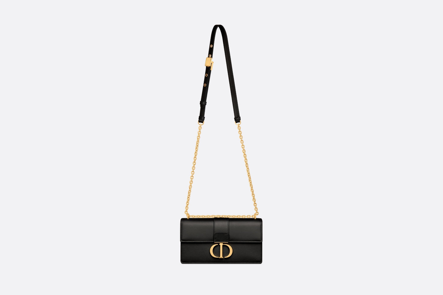 30 Montaigne East-West Bag with Chain • Black Calfskin