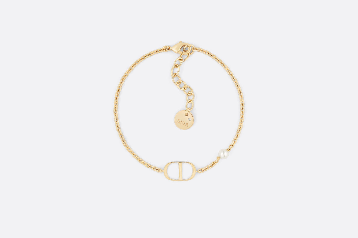 Petit CD Bracelet • Gold-Finish Metal with a White Resin Pearl