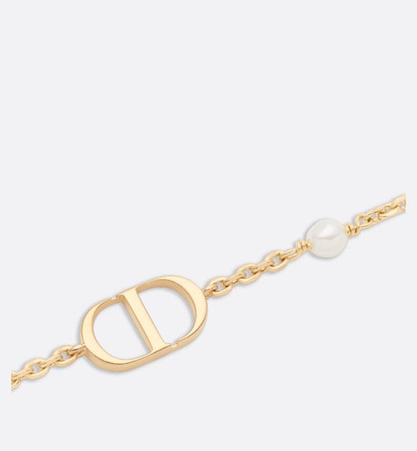 Petit CD Bracelet • Gold-Finish Metal with a White Resin Pearl
