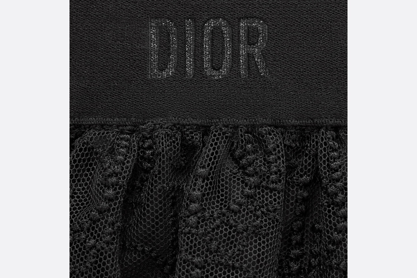 Kid's Flared Skirt • Black Embroidered Tulle with Dior Oblique Pearl Motif