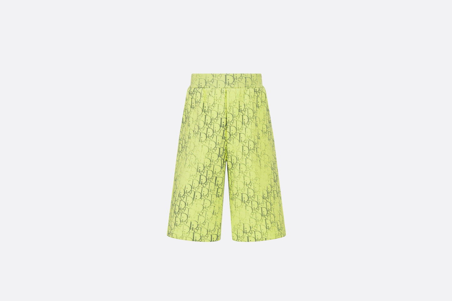 Kid's Track Shorts • Anise Green Cotton Fleece with Gray Dior Oblique Pearl Motif