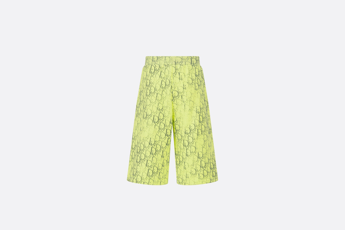 Kid's Track Shorts • Anise Green Cotton Fleece with Gray Dior Oblique Pearl Motif
