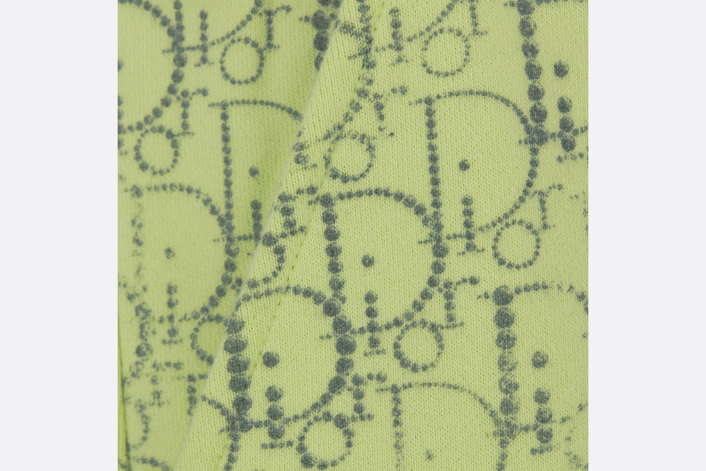 Kid's Track Shorts • Anise Green Cotton Fleece with Gray Dior Oblique Pearl Motif