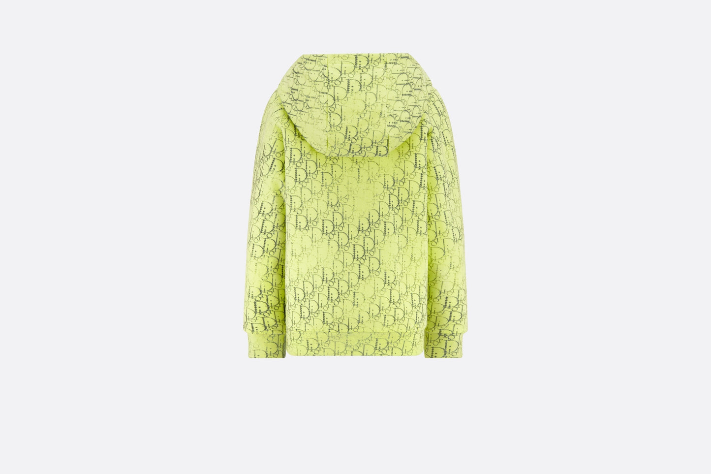 Kid's Hooded Sweatshirt • Anise Green Cotton Fleece with Gray Dior Oblique Pearl Motif