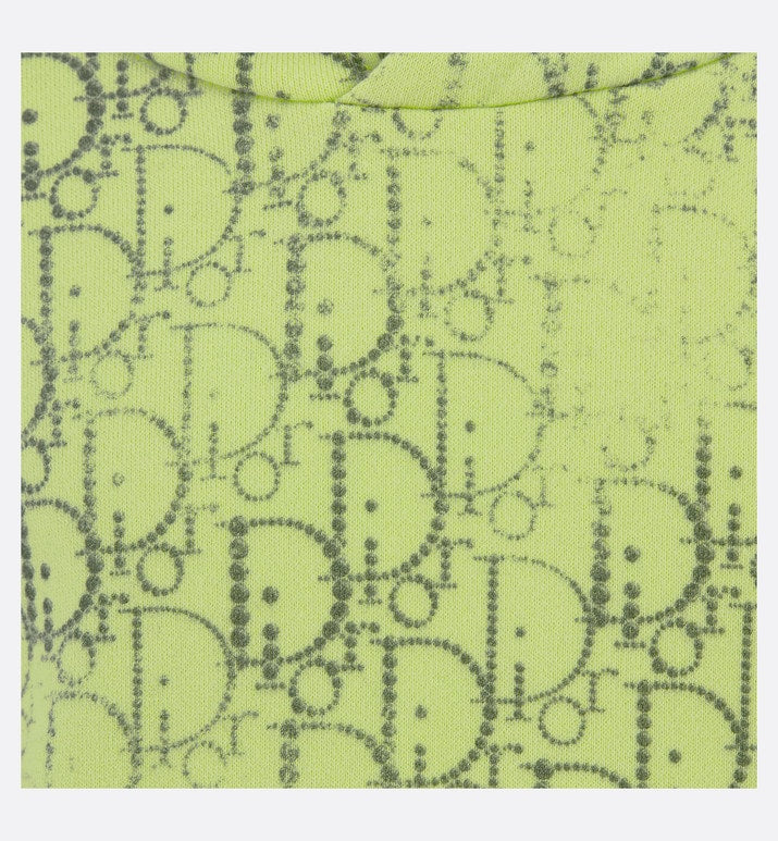 Kid's Hooded Sweatshirt • Anise Green Cotton Fleece with Gray Dior Oblique Pearl Motif