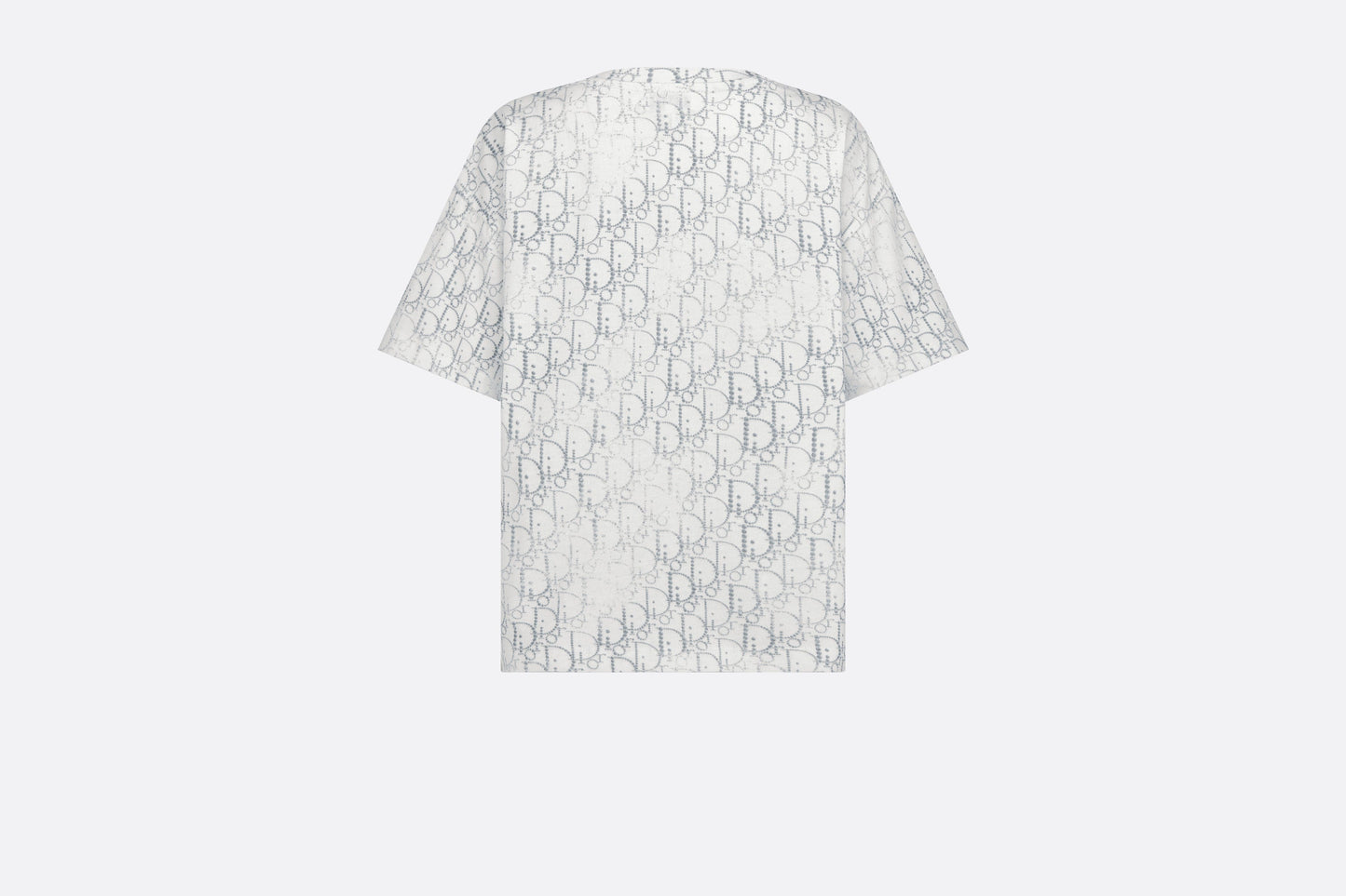 Kid's T-Shirt • Ivory Cotton Jersey with Silver-Tone Dior Oblique Pearl Motif