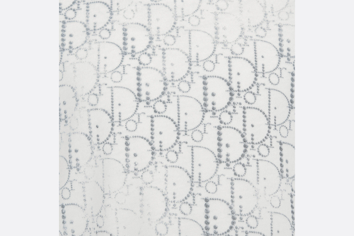 Kid's T-Shirt • Ivory Cotton Jersey with Silver-Tone Dior Oblique Pearl Motif