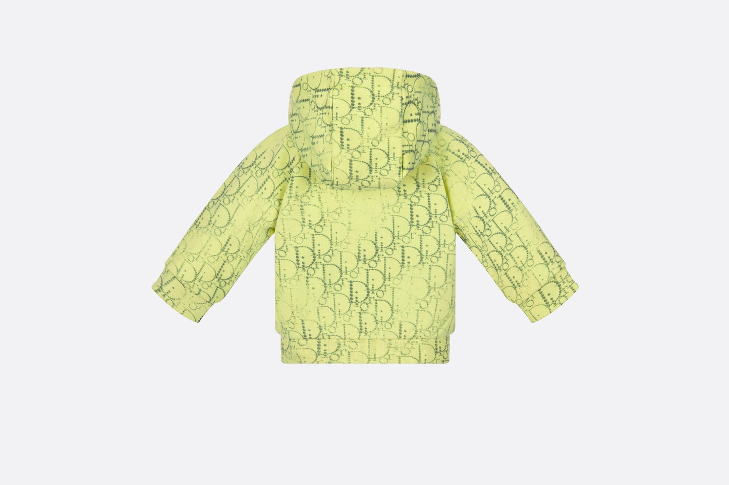 Baby Hooded Sweatshirt • Anise Green Cotton Fleece with Gray Dior Oblique Pearl Motif