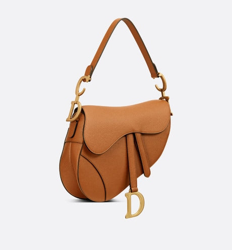 Saddle Bag with Strap • Golden Saddle Grained Calfskin