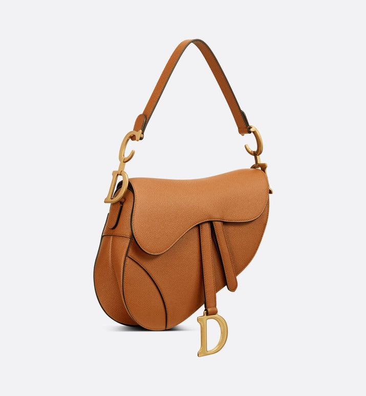 Saddle Bag with Strap • Golden Saddle Grained Calfskin