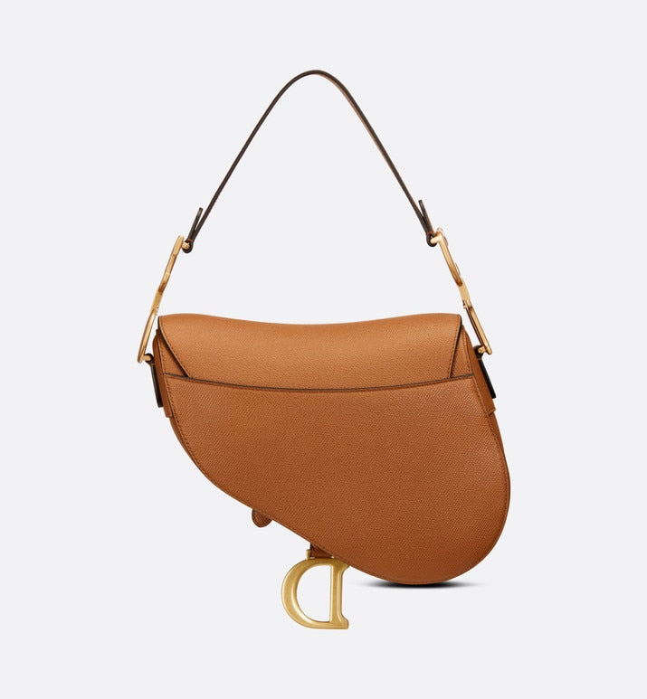 Saddle Bag with Strap • Golden Saddle Grained Calfskin