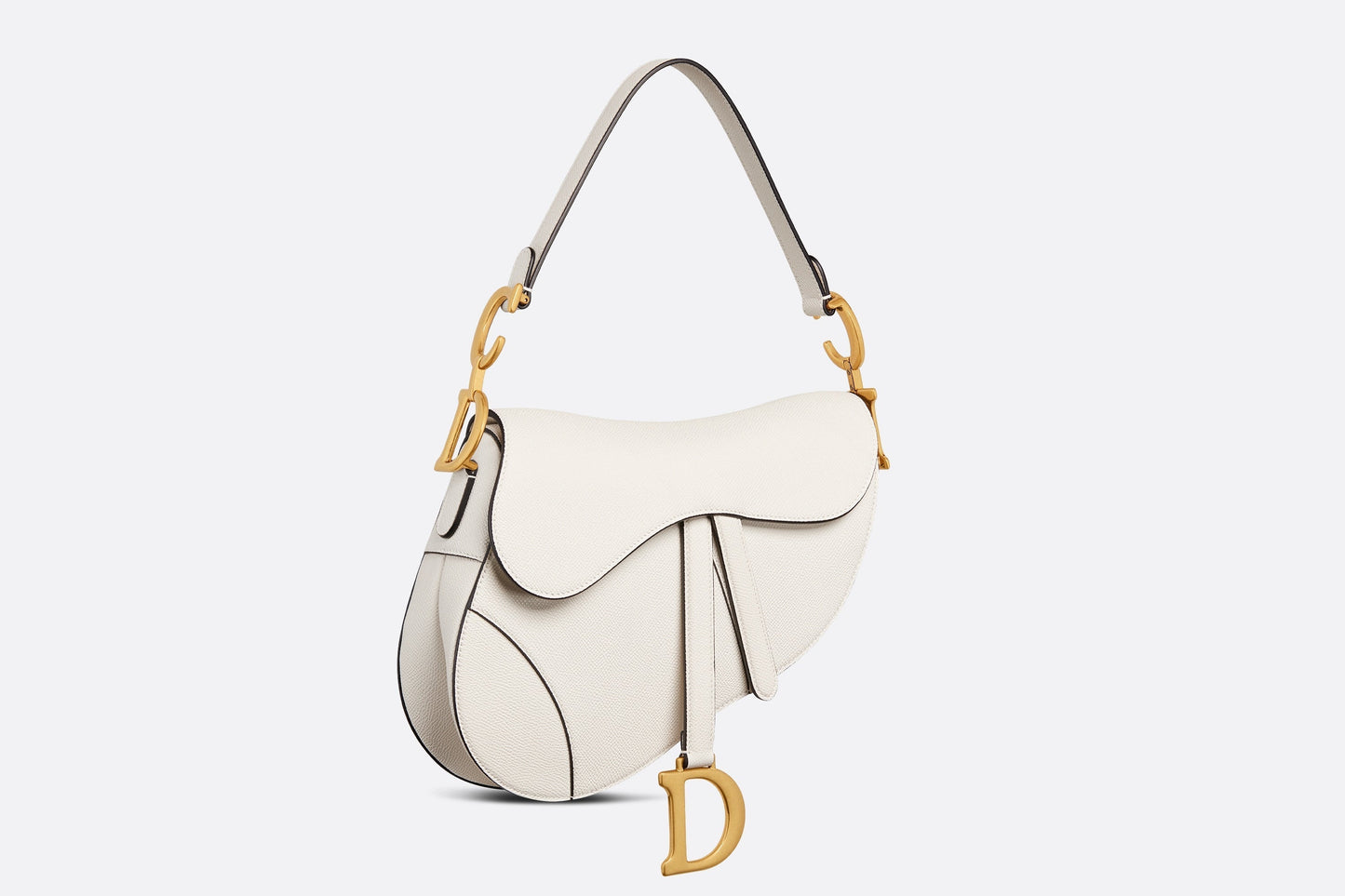 Saddle Bag with Strap • Latte Grained Calfskin