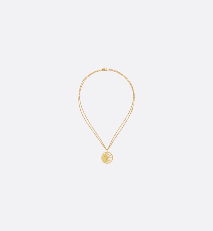 Rose Céleste Necklace • Yellow Gold, Diamonds, Mother-of-Pearl and Onyx