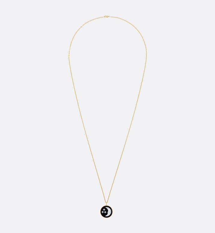 Rose Céleste Necklace • Yellow Gold, Diamonds, Mother-of-Pearl and Onyx