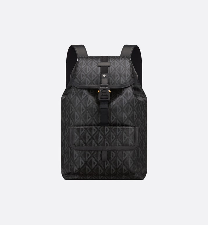 Dior Hit the Road Backpack • CD Diamond Canvas and Black Smooth Calfskin