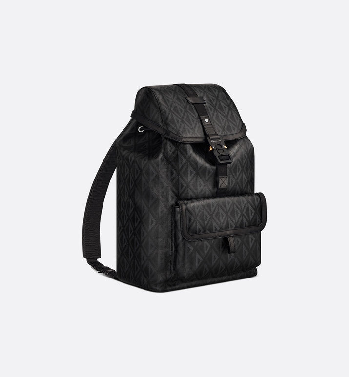 Dior Hit the Road Backpack • CD Diamond Canvas and Black Smooth Calfskin