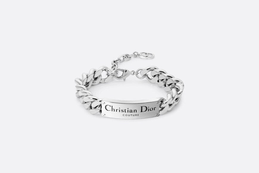 Christian Dior Couture Chain Link Bracelet • Silver-Finish Brass