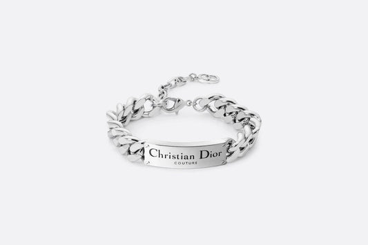 Christian Dior Couture Chain Link Bracelet • Silver-Finish Brass