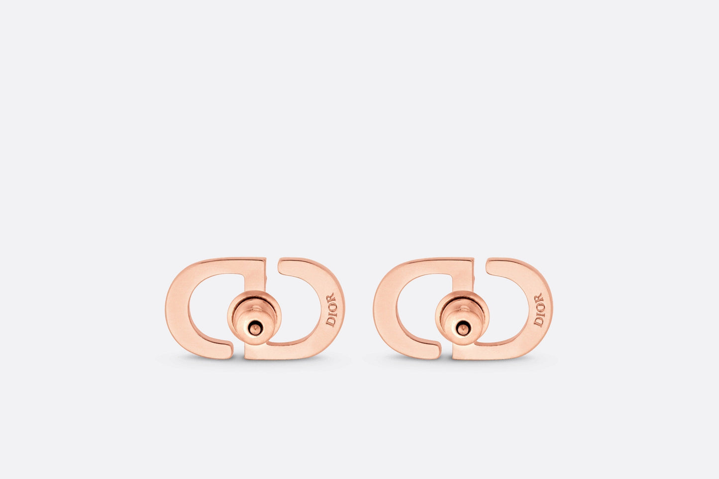 Petit CD Stud Earrings • Pink-Finish Metal and Pink Crystals