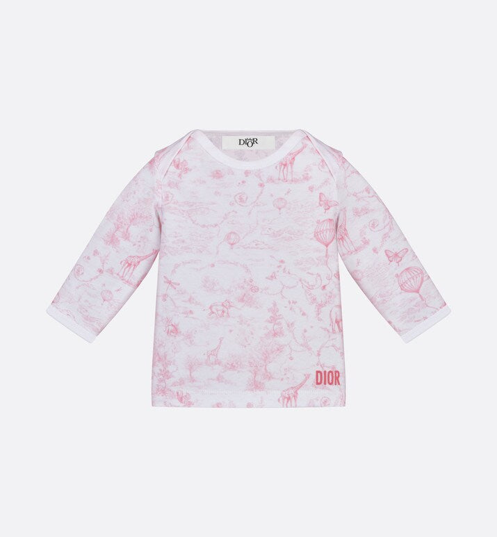 Newborn Gift Set • Ivory Cotton Jersey Printed with Pale Pink Toile de Jouy