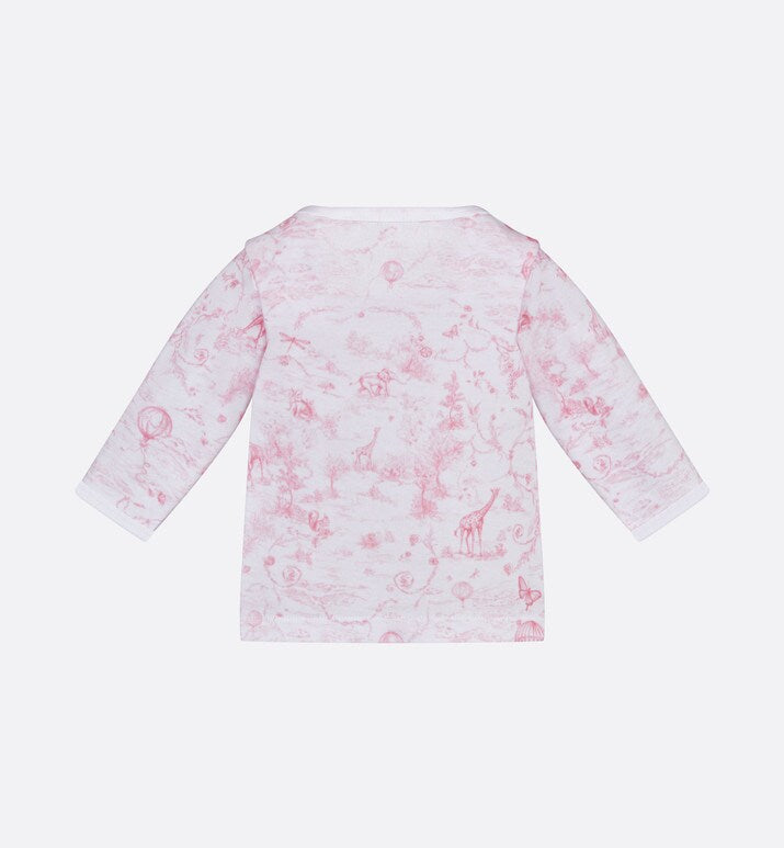 Newborn Gift Set • Ivory Cotton Jersey Printed with Pale Pink Toile de Jouy