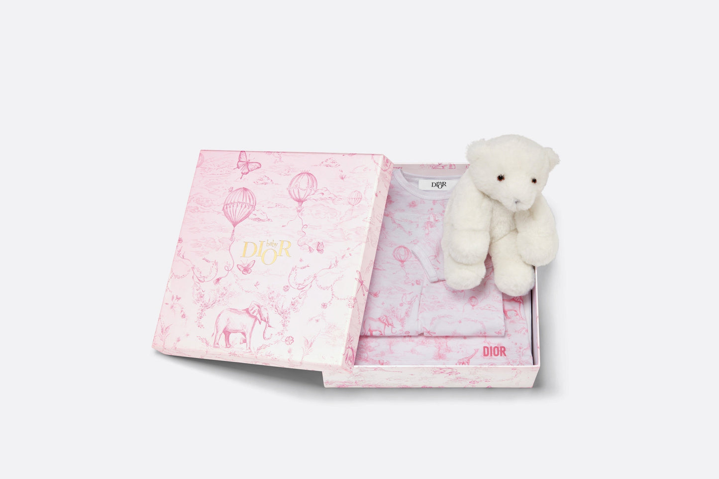 Newborn Gift Set • Ivory Cotton Jersey Printed with Pale Pink Toile de Jouy