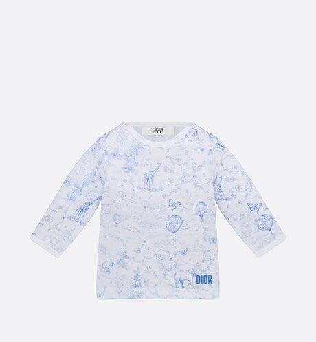 Newborn Gift Set • Ivory Cotton Jersey Printed with Sky Blue Toile de Jouy