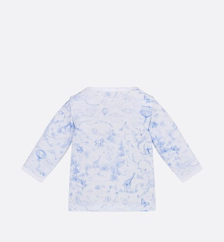 Newborn Gift Set • Ivory Cotton Jersey Printed with Sky Blue Toile de Jouy