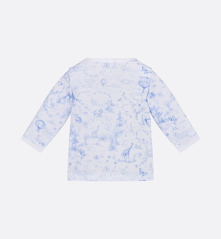 Newborn Gift Set • Ivory Cotton Jersey Printed with Sky Blue Toile de Jouy