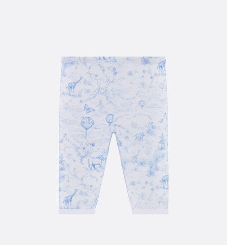 Newborn Gift Set • Ivory Cotton Jersey Printed with Sky Blue Toile de Jouy