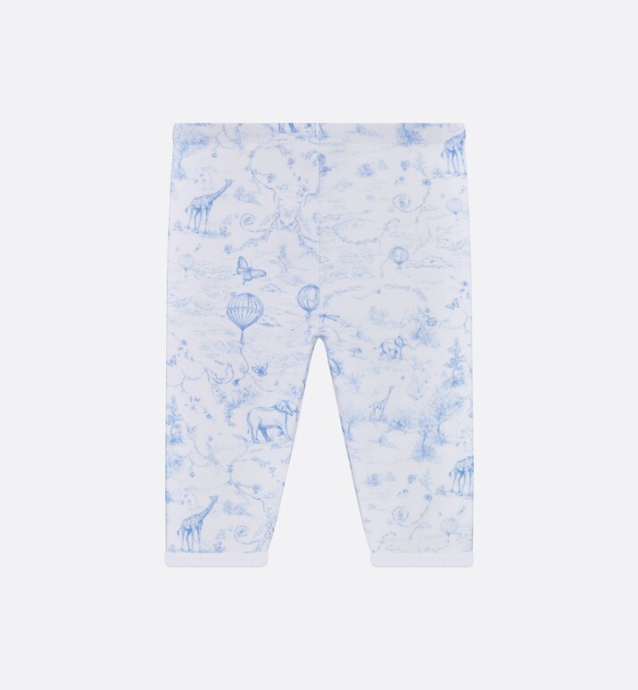 Newborn Gift Set • Ivory Cotton Jersey Printed with Sky Blue Toile de Jouy