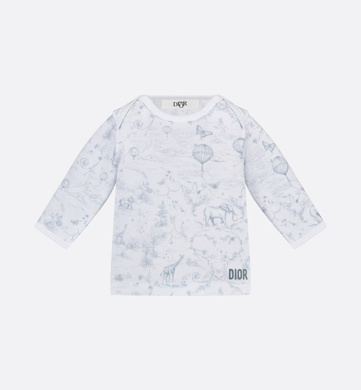 Newborn Gift Set • Ivory Cotton Jersey Printed with Light Gray Toile de Jouy