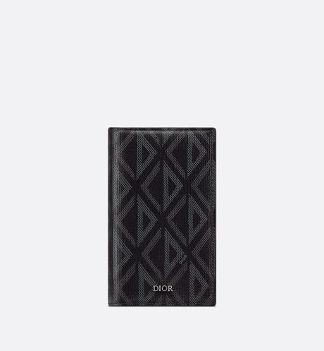 Long Bi-Fold Card Holder • Black CD Diamond Canvas