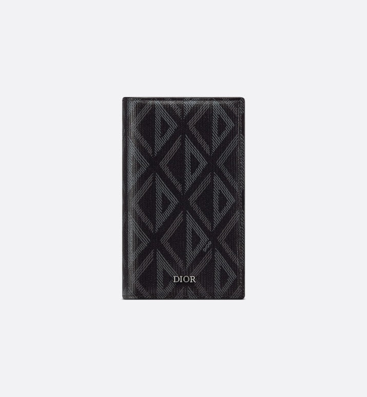 Long Bi-Fold Card Holder • Black CD Diamond Canvas