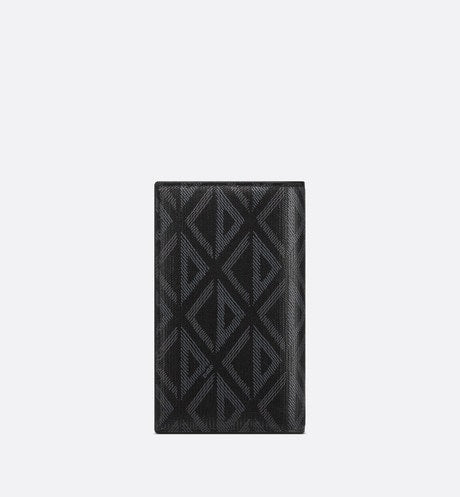 Long Bi-Fold Card Holder • Black CD Diamond Canvas