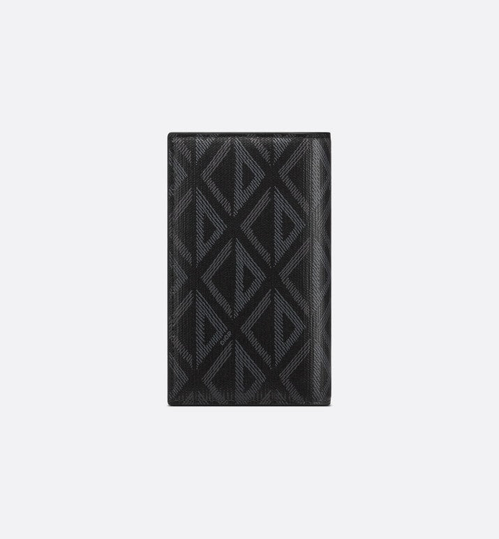 Long Bi-Fold Card Holder • Black CD Diamond Canvas