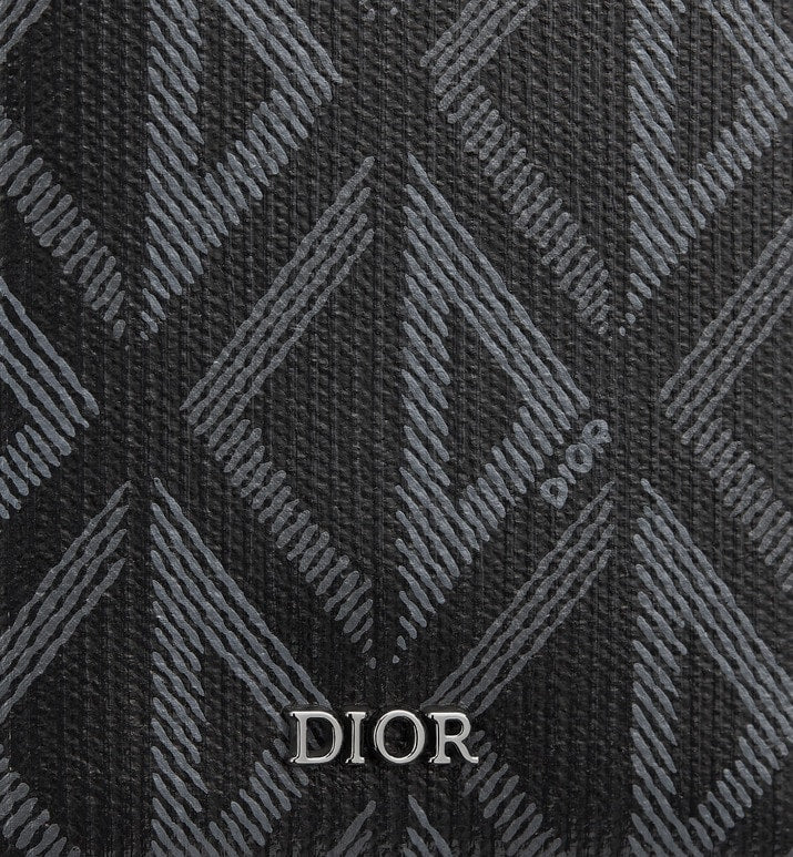 Long Bi-Fold Card Holder • Black CD Diamond Canvas