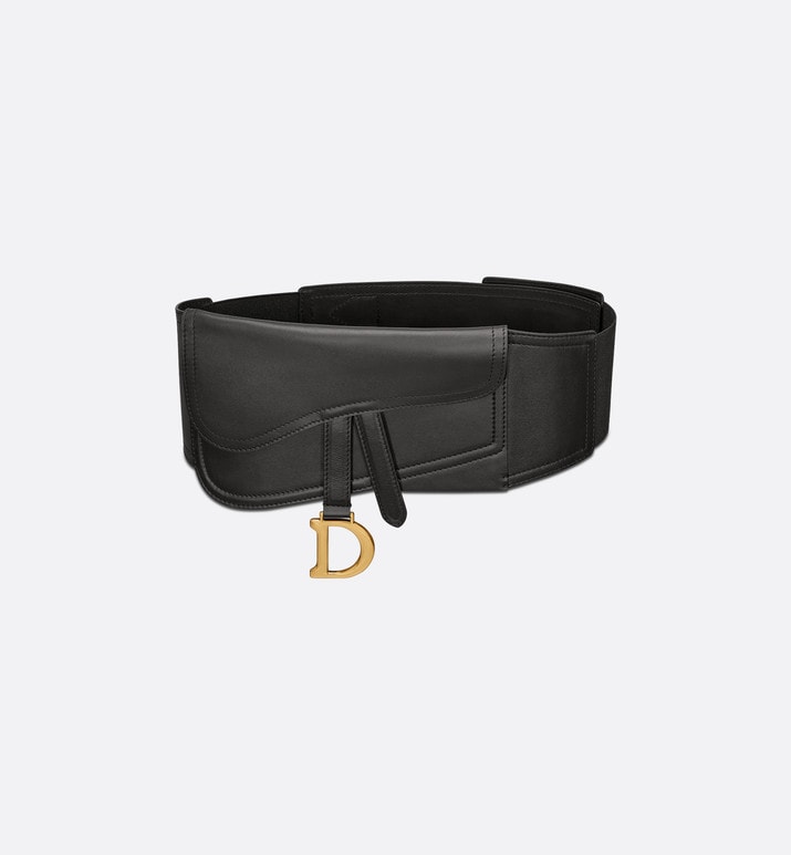 Saddle Belt • Black Smooth Calfskin, 13.5 CM