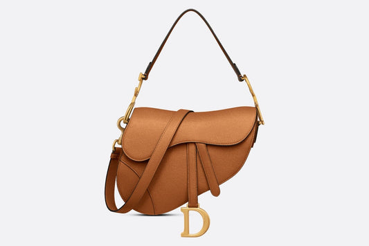 Saddle Bag with Strap • Golden Saddle Grained Calfskin