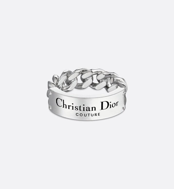 Christian Dior Couture Chain Link Ring • Silver-Finish Brass