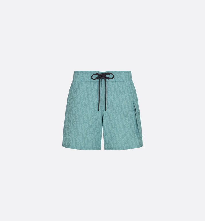 Dior Oblique Swim Shorts • Sea Green Technical Fabric