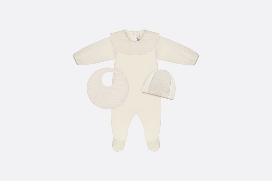Newborn Gift Set • Ivory Jersey and Cotton Voile with Gold-Tone Cannage